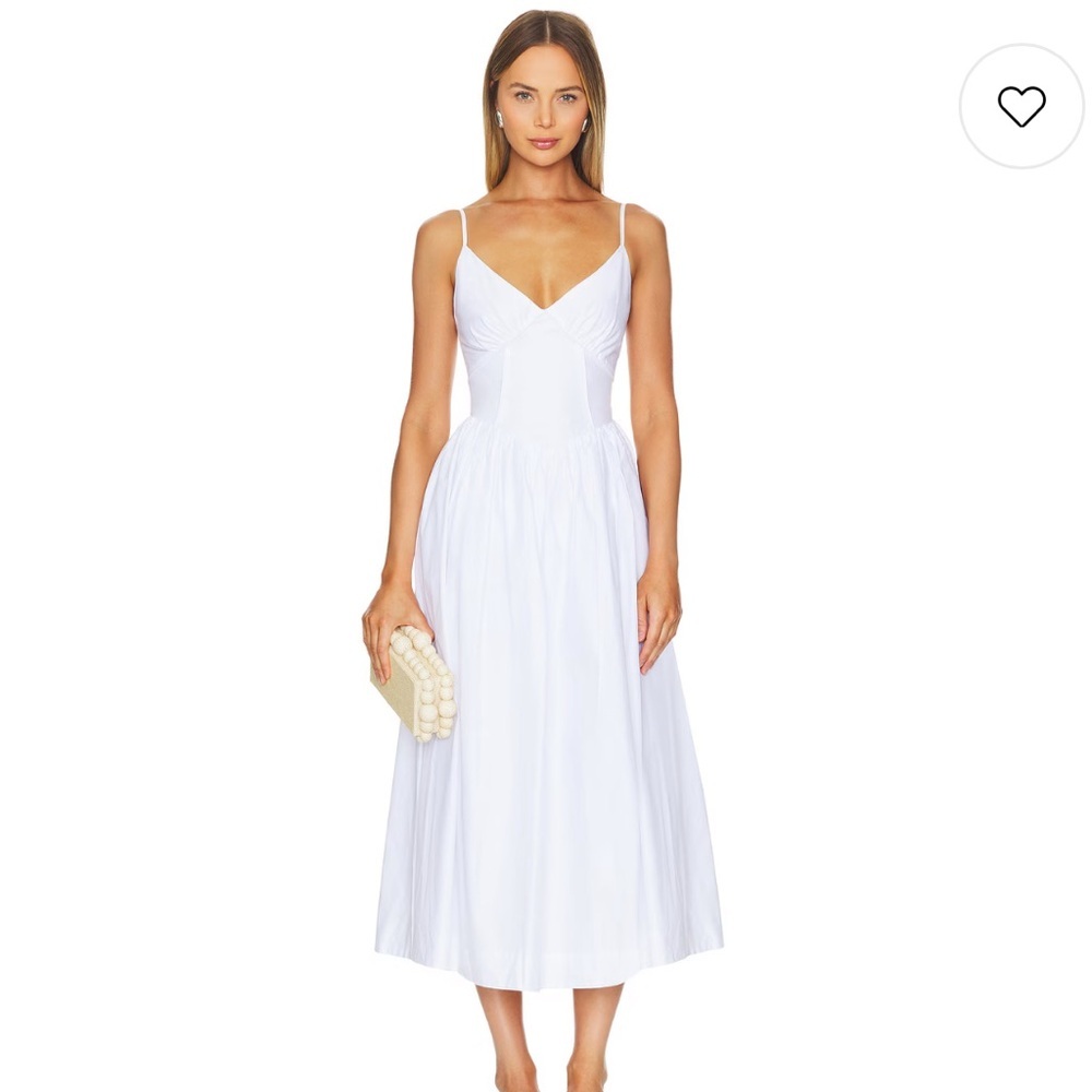 NICHOLAS Becker Princess Waist Midi
Dress in White